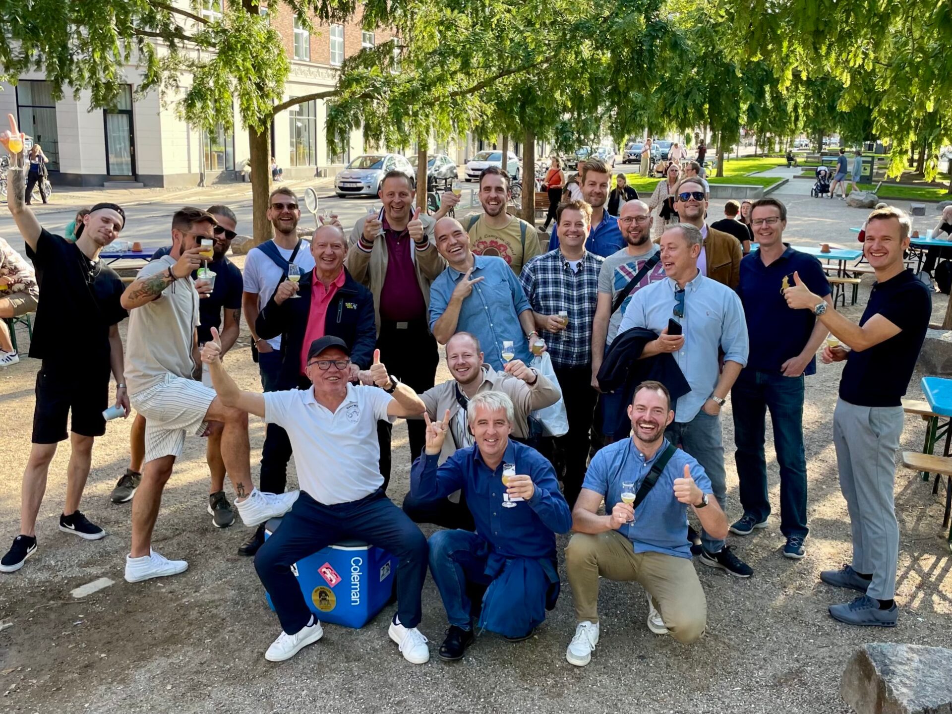 a group of people posing for the camera