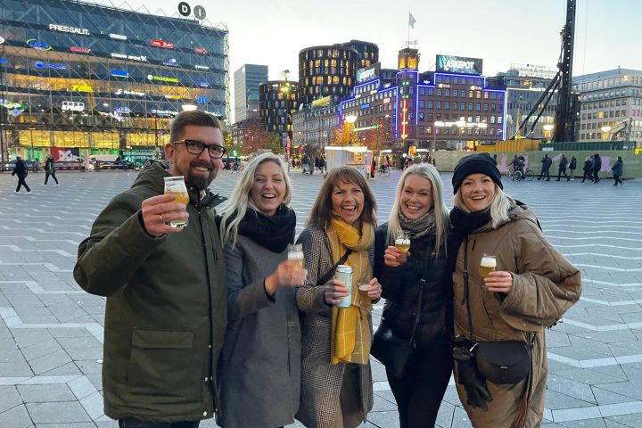 a group of people posing on Amager Krimi Craft BeerWalk