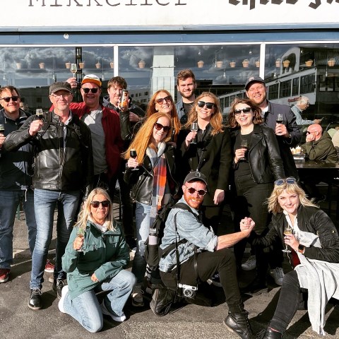 a group of people posing for a photo